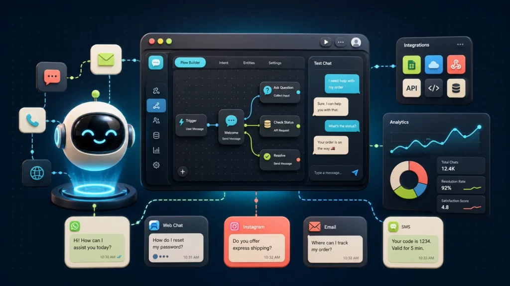 Best chatbot SaaS platforms in 2026 featuring AI automation, multichannel support, integrations, and analytics