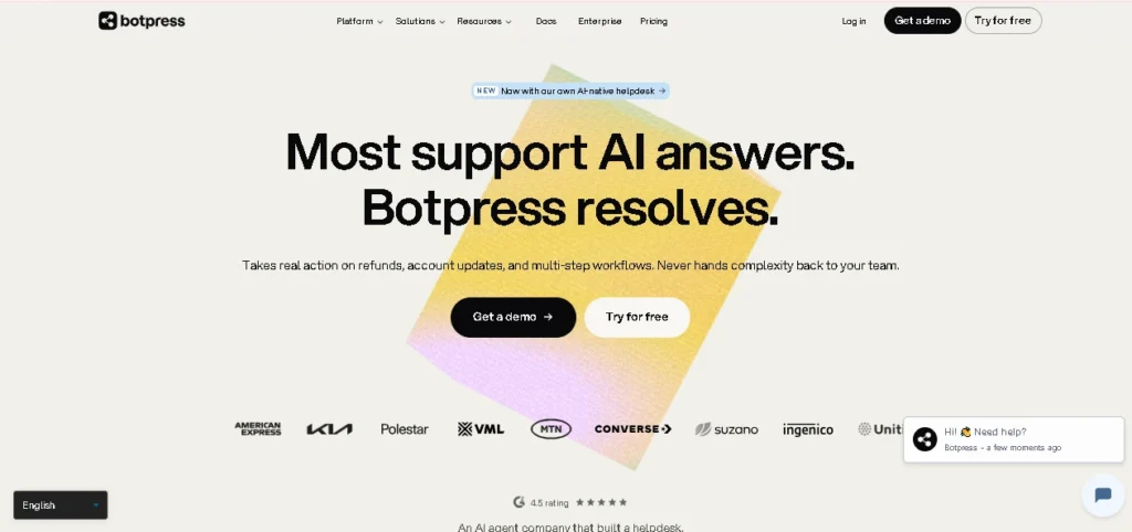 Botpress (Best for Developers Building Custom Agents)