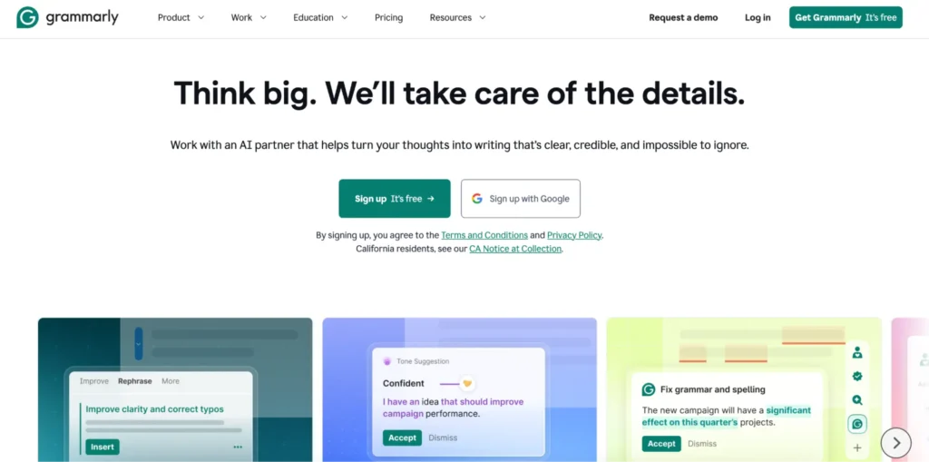 Grammarly- Best for Editing and Originality Checks