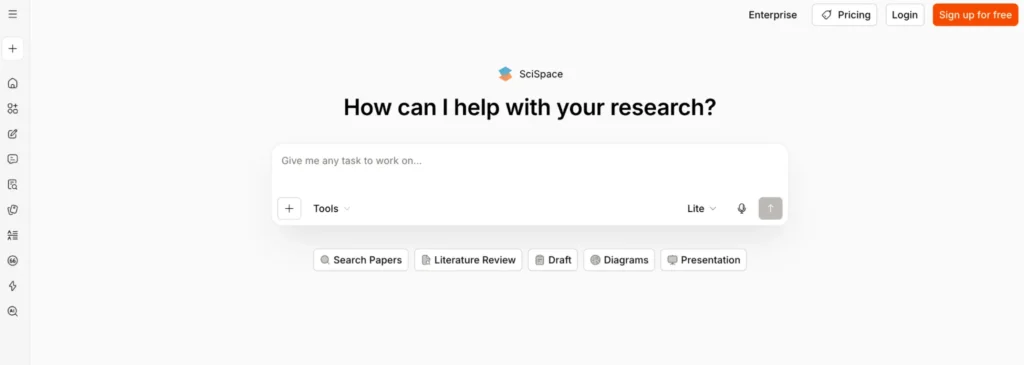 SciSpace- Best for Literature Reviews