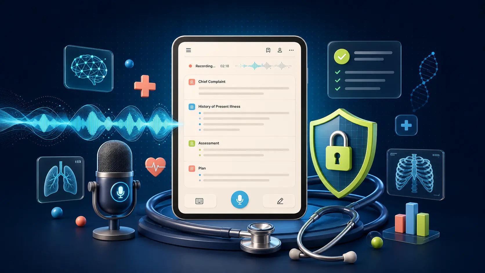 Best AI medical scribe converting doctor-patient conversations into structured clinical notes