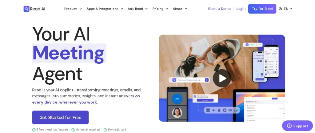 Read AI- Best for Search Across Meetings and Work Channels