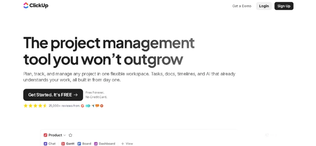 ClickUp: Best for serious project management, client delivery, recurring processes, workload planning, time tracking, and reporting.