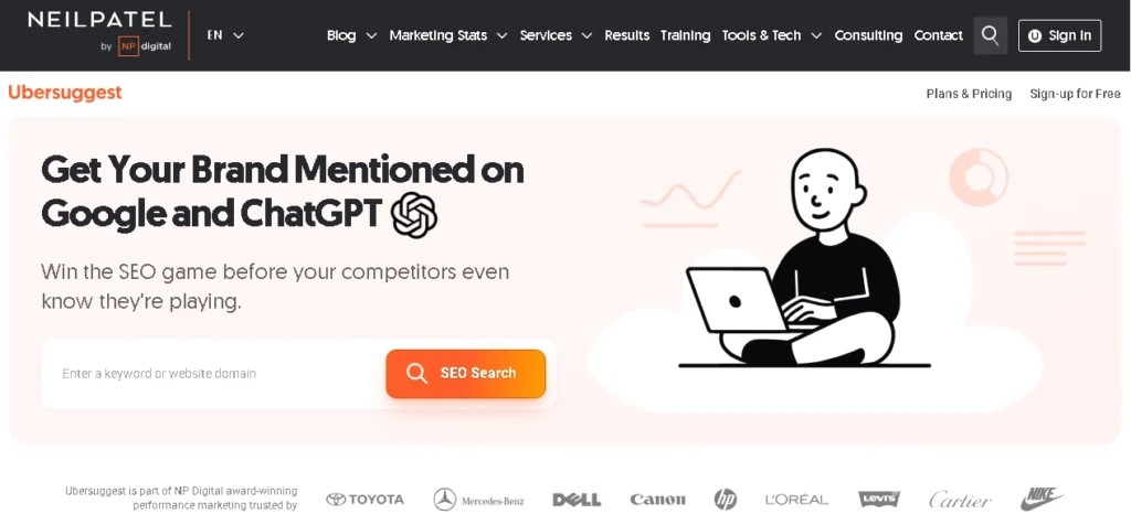 Ubersuggest: Best for solo site owners and small budgets.