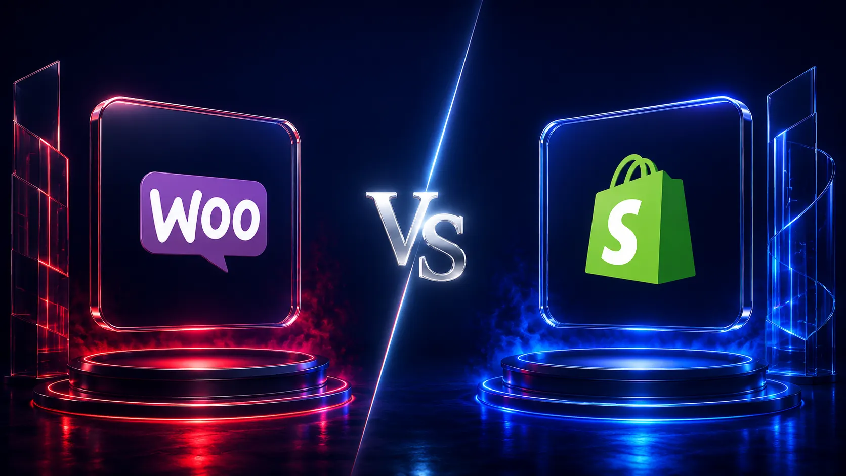 WooCommerce vs Shopify comparison for 2026 showing features, pricing, customization, and ecommerce platform differences